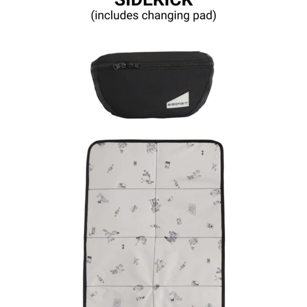 NO RECEPTION CLUB SIDEKICK diaper change Fanny pack with changing pad